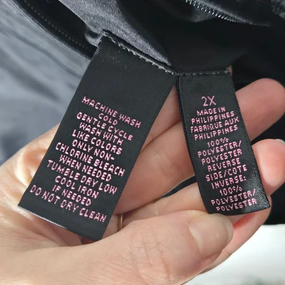 Ralph Lauren Women Reversible Pink Black Full Zip Vest Plus Size 2X Crest Preppy - Picture 7 of 10